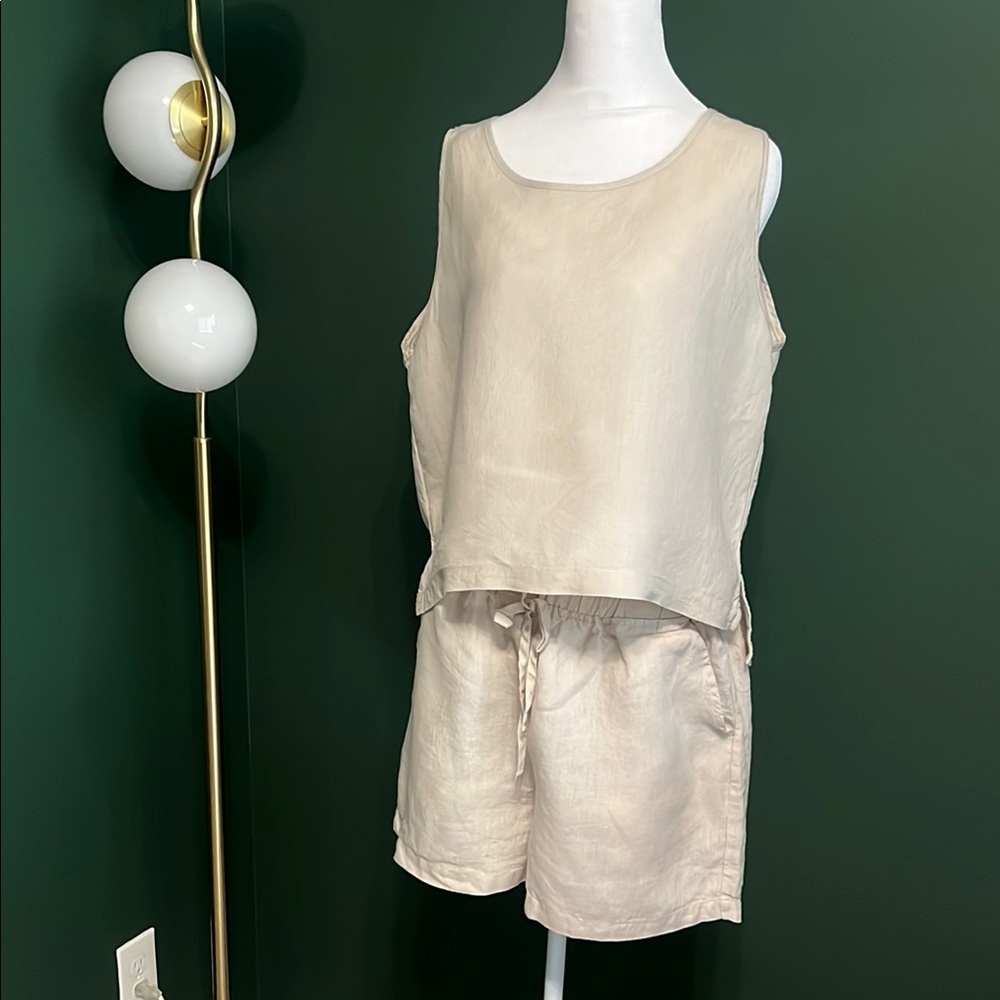 Parachute Linen Lounge Shorts - Bone - Sz XL